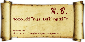 Mozolányi Böngér névjegykártya